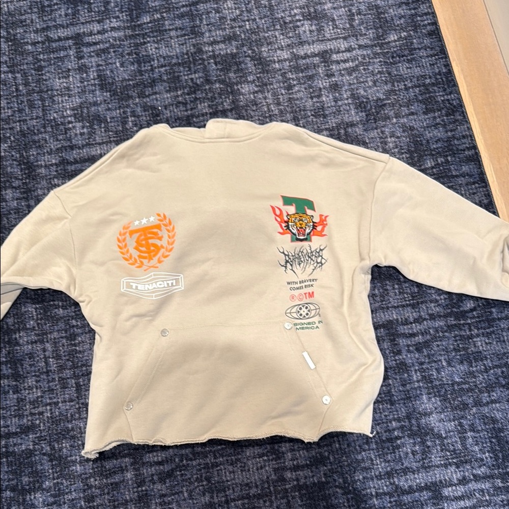 Beige Graphic Sweatshirt